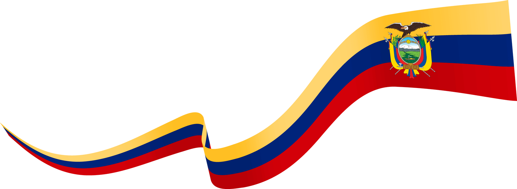 Ecuador flag ribbon flutter
